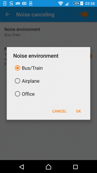 noise cancelling environment
