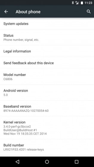 Xperia Z Ultra GPe Android 5.0
